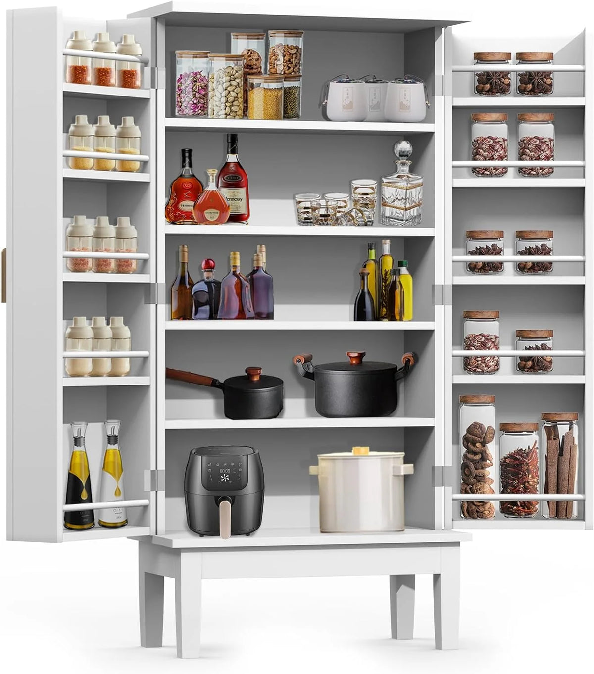 White Storage Cabinet with Adjustable Shelves U92303