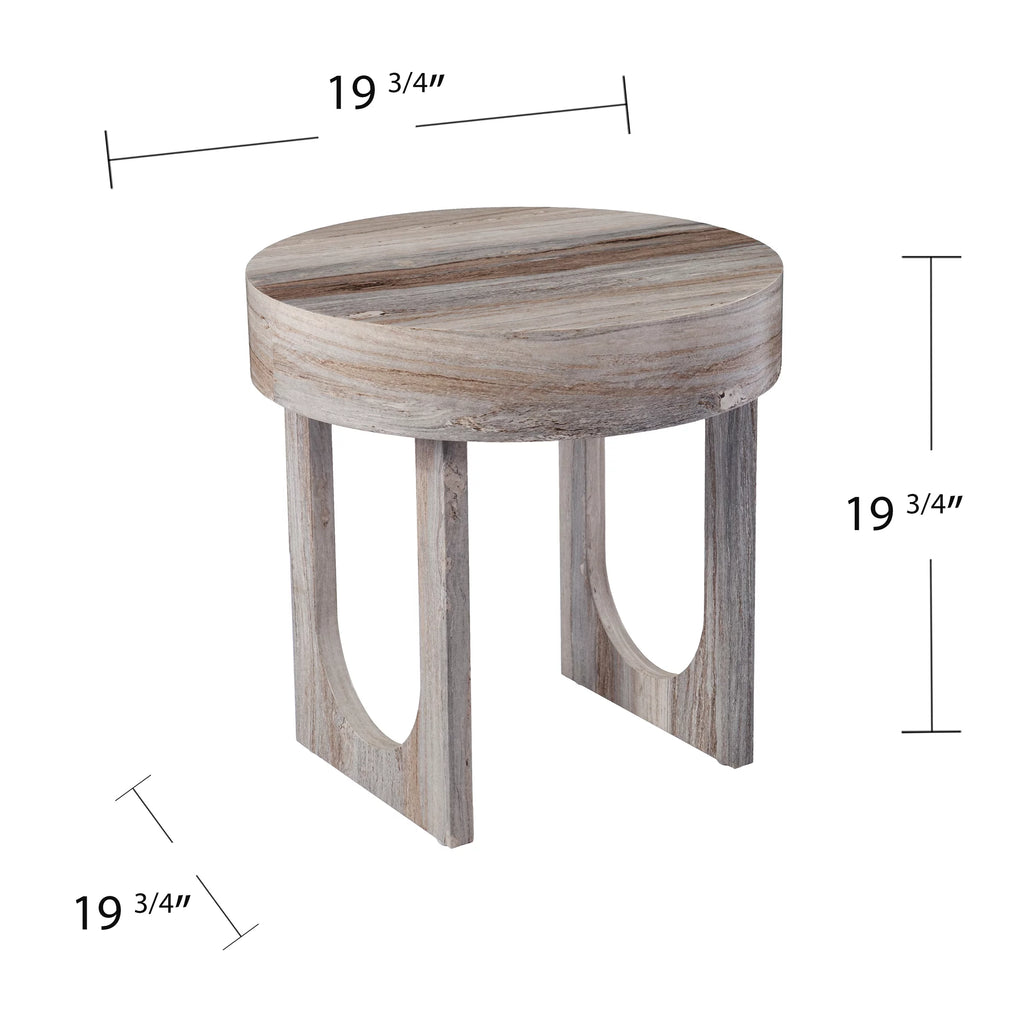 Round Faux Marble End Table E8540