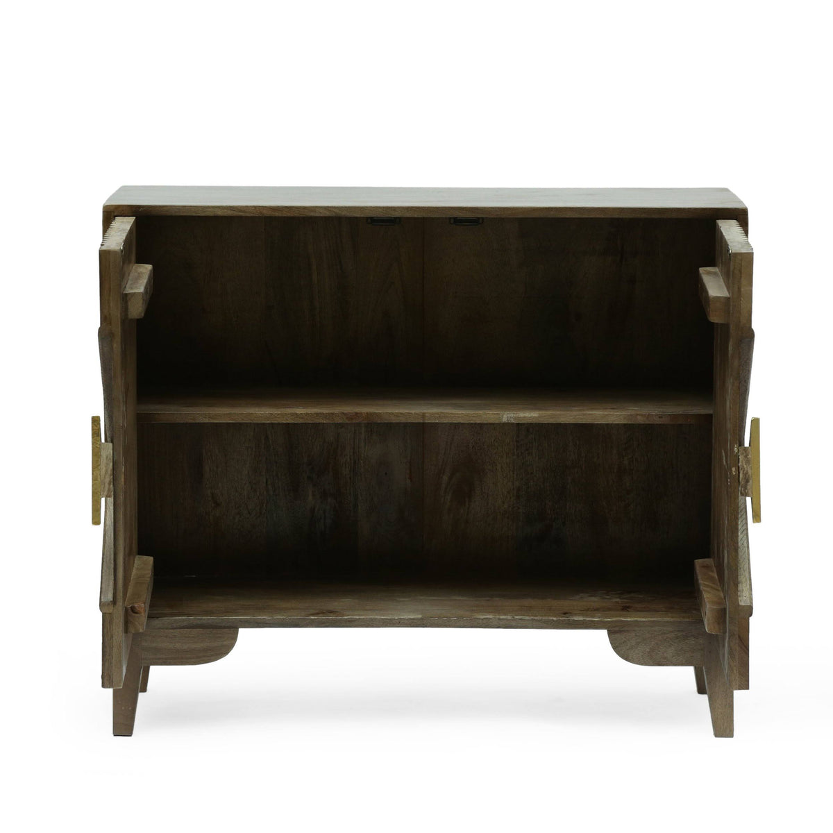 Light Gray 2 Door Mango Wood Cabinet M23758