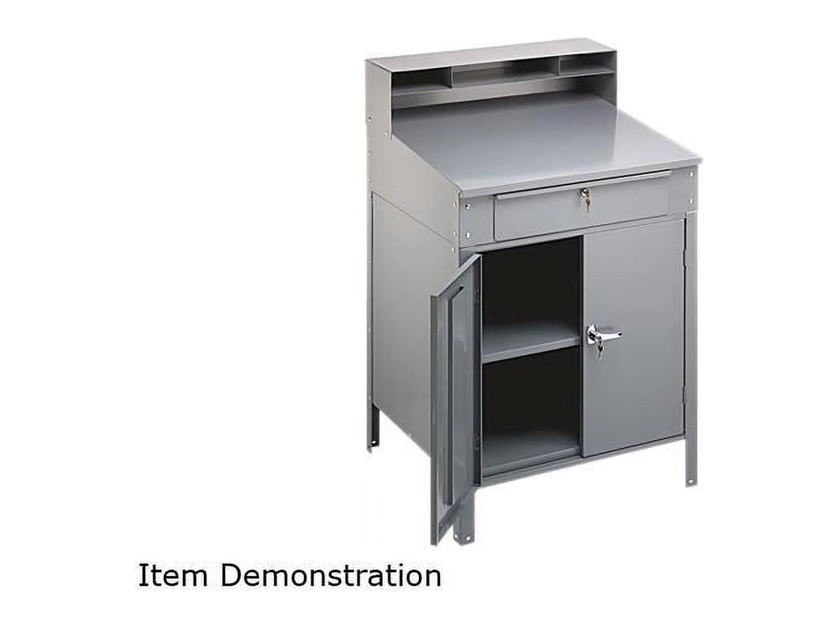 Steel Shop Desk, 36w x 30d x 53-3/4h, Medium Gray S55490