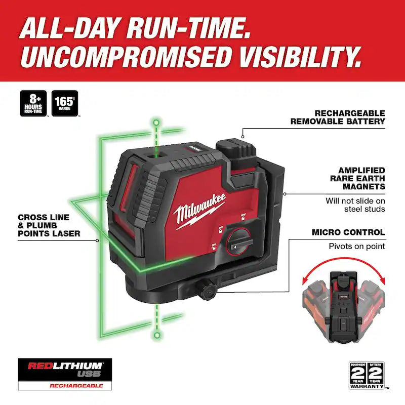 Green 100 ft. Rechargeable Laser Level Z20838