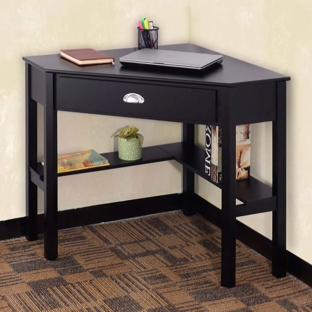 Black Wood Computer Desk with Drawer X6478