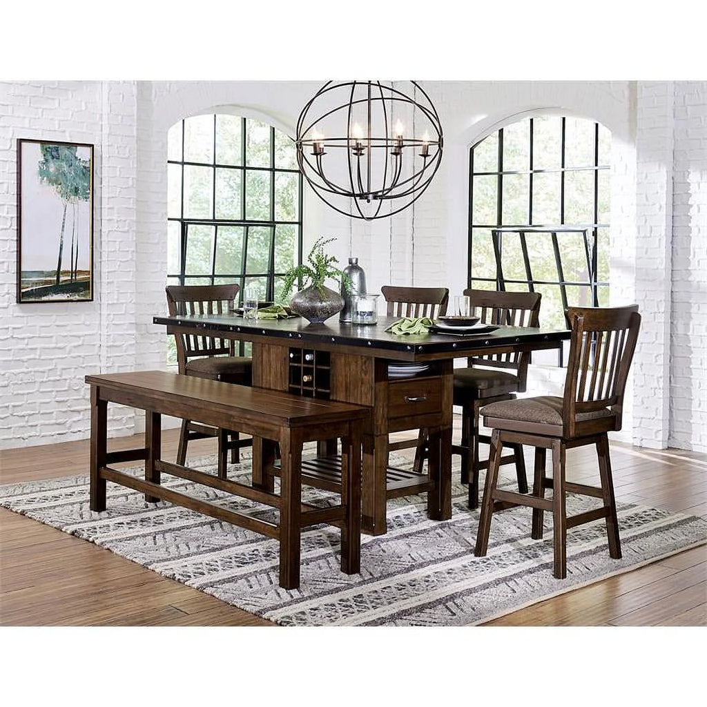Wood Counter Height Dining Room Table in Dark Brown N885