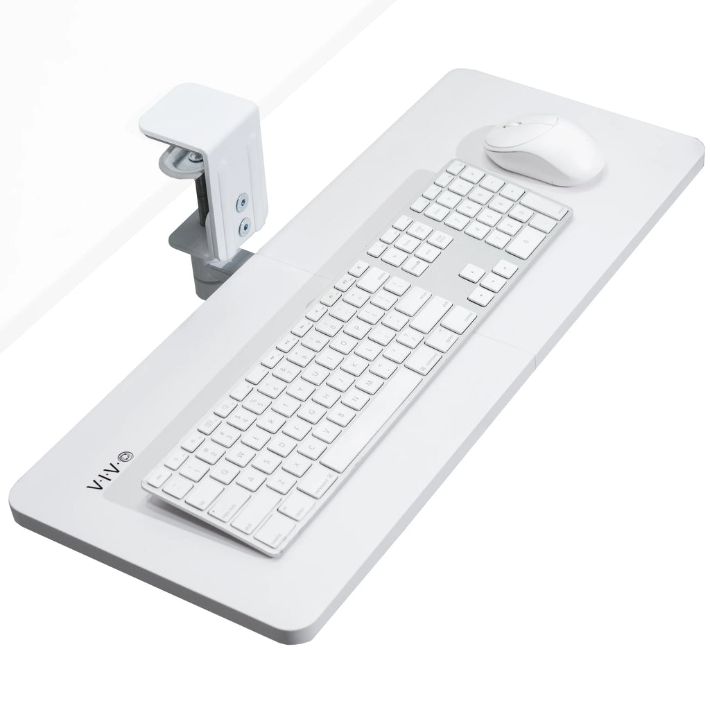 White 25 x 10 inch Clamp-on Keyboard and Mouse Tray E102819