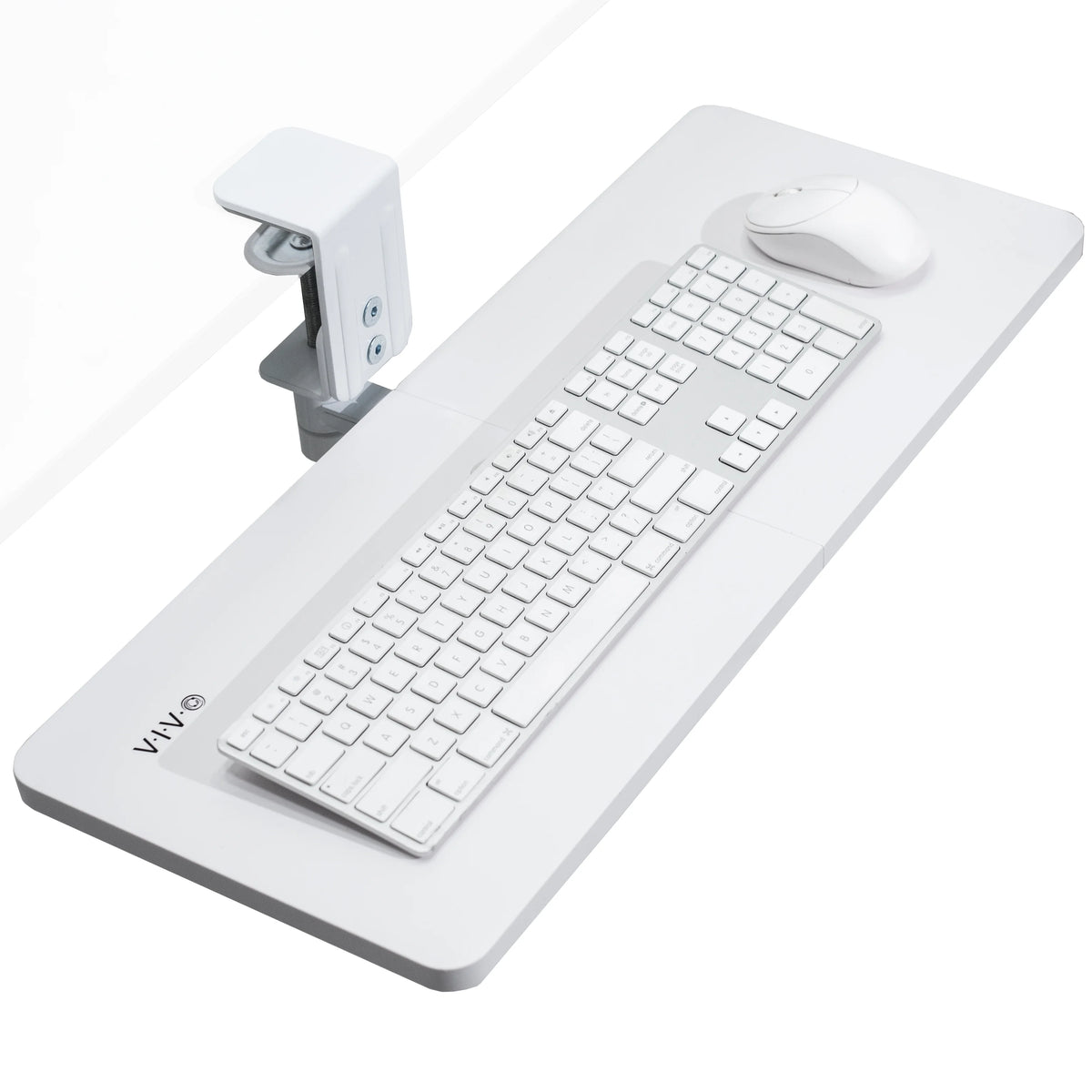 White 25 x 10 inch Clamp-on Keyboard and Mouse Tray E102819
