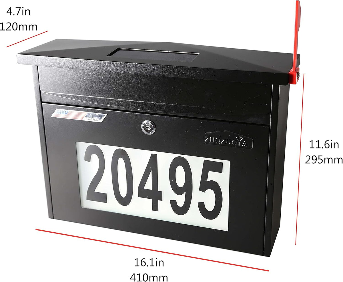 Black Wall Mount Locking Mailbox K886899