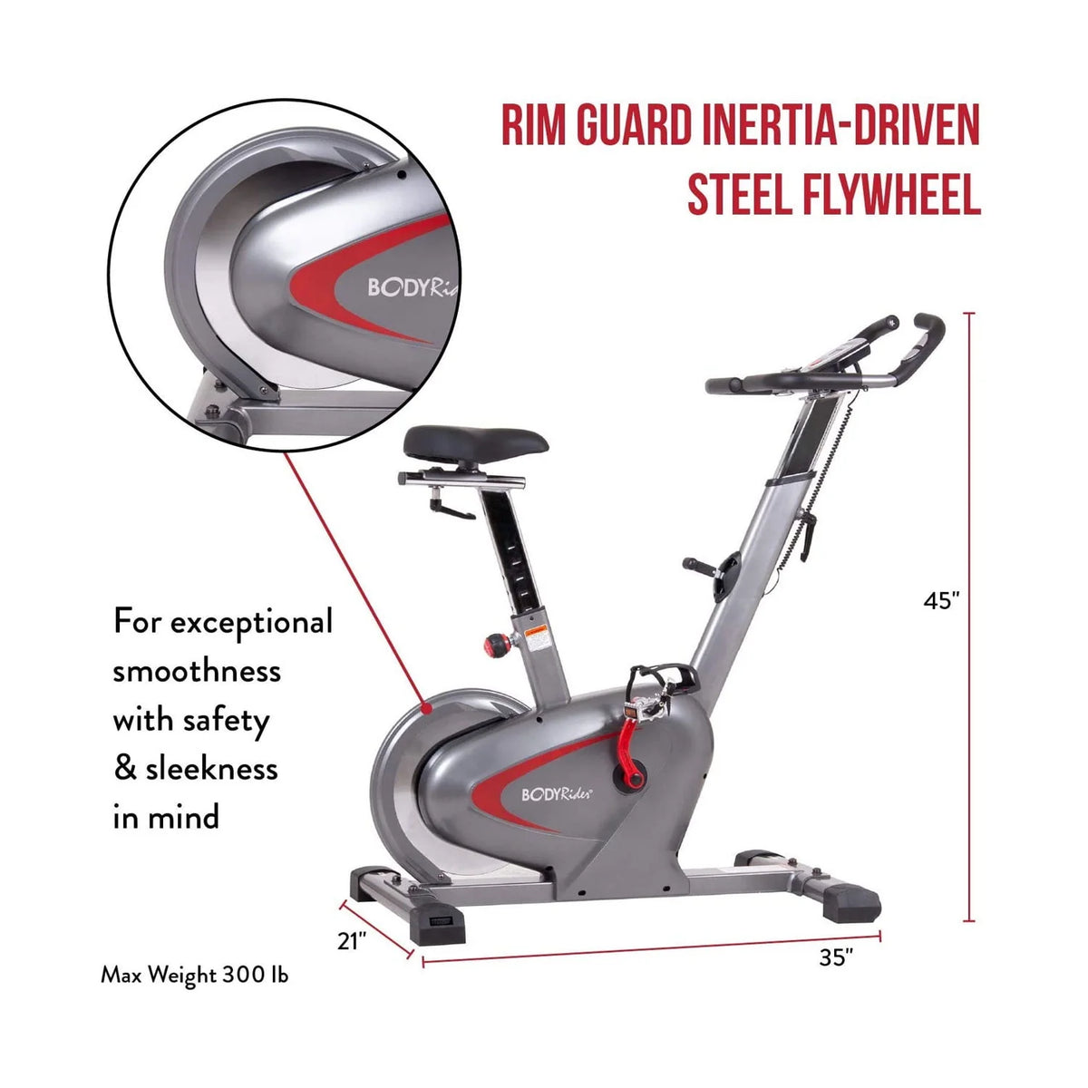 Indoor Upright Bike with 250 LBS Capacity H186