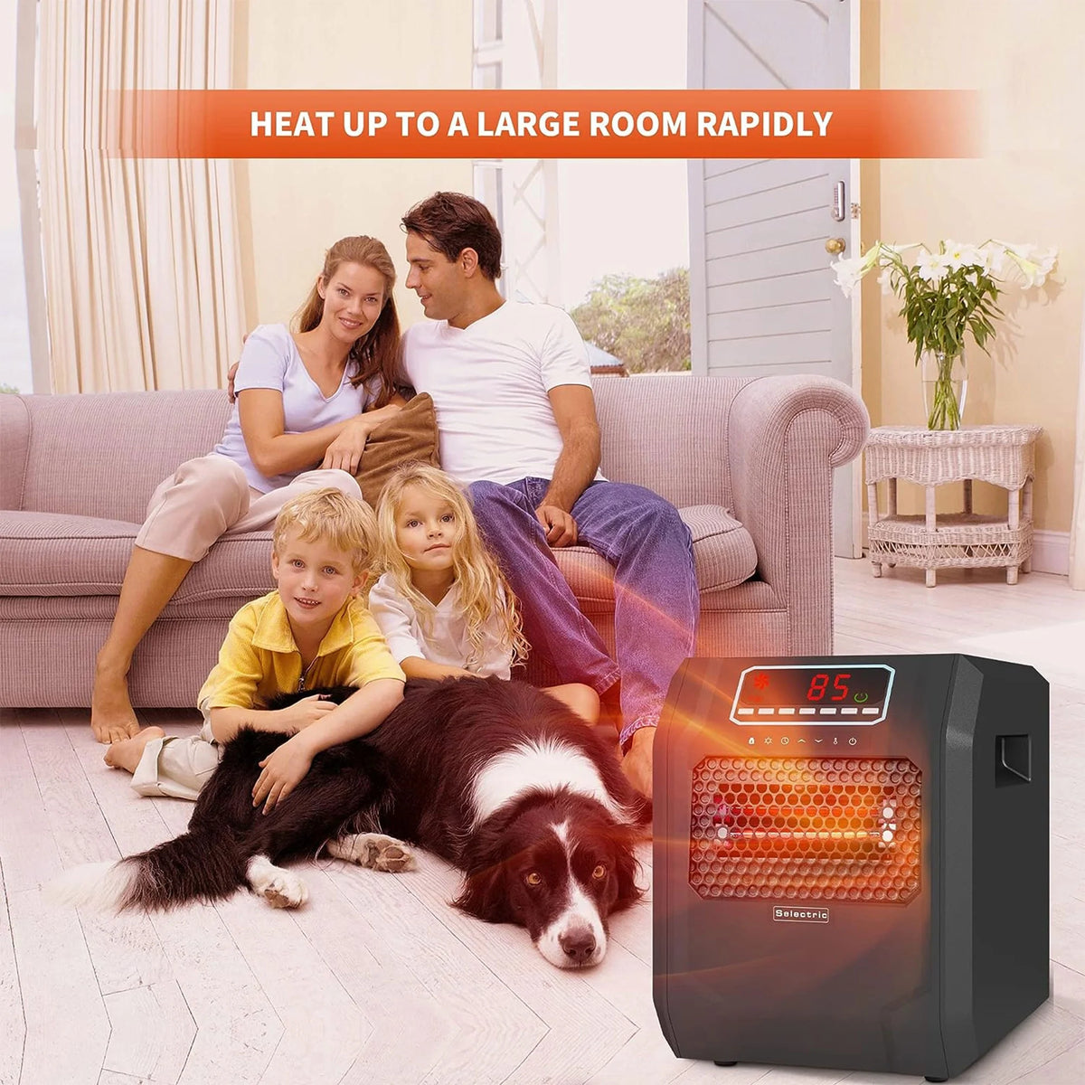 Black Electric Radiant Space Heater 2 Pack D542995