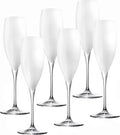 Champagne Flute Glasses Set Of 6 Crystal White 11 Oz Y1274