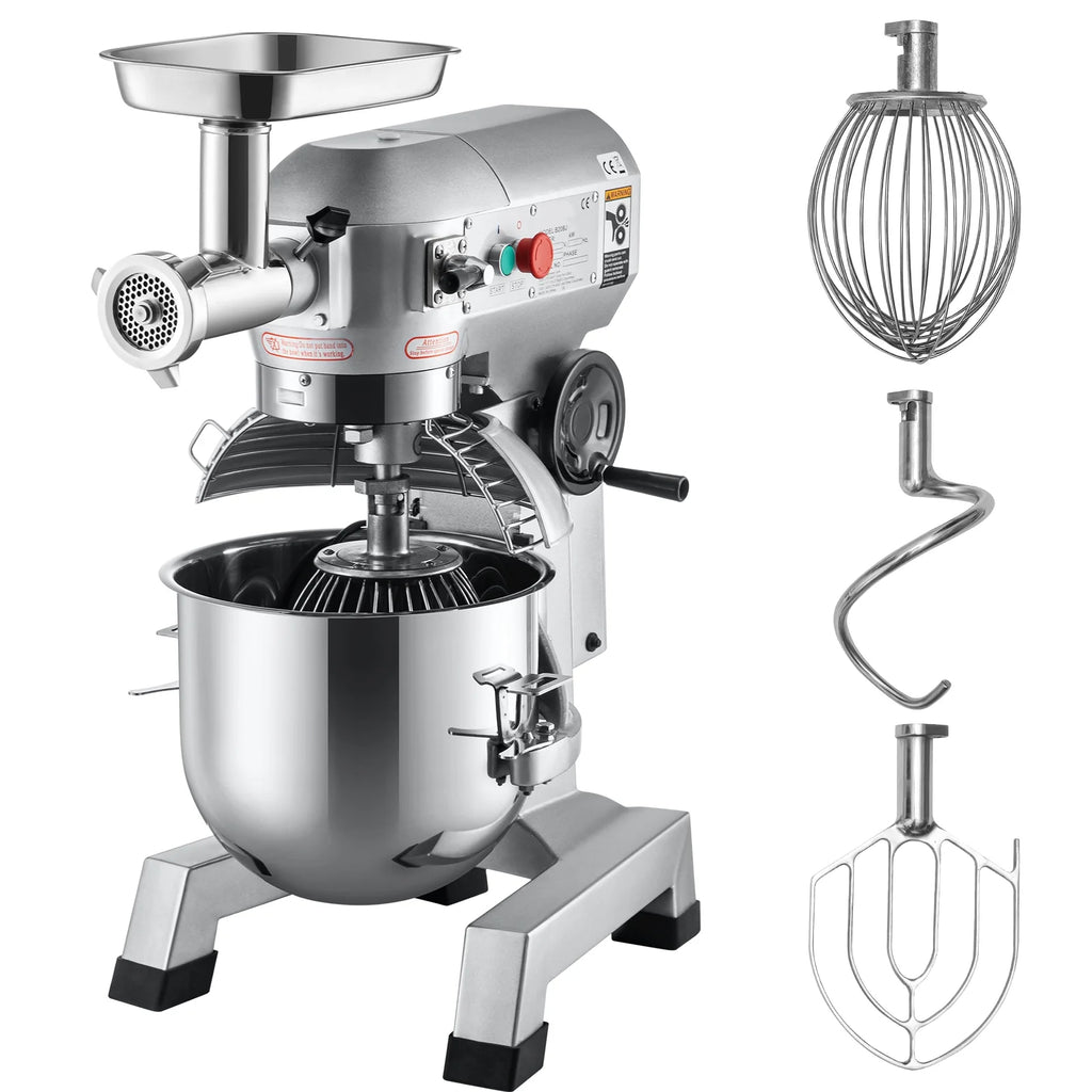 Commercial Stand Mixer with Meat Grinder, 20Qt Stainless Steel Bowl, 1100W B47128
