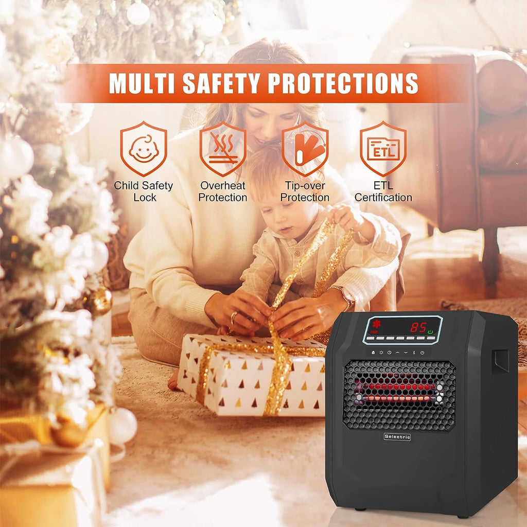 Black Electric Radiant Space Heater 2 Pack D542995
