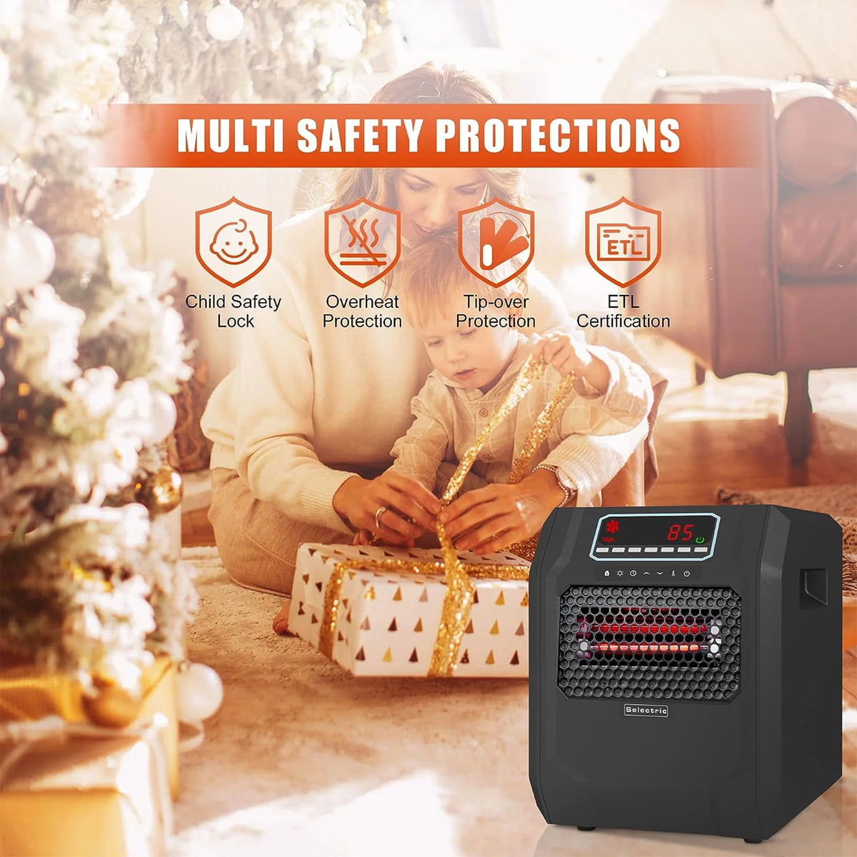 Black Electric Radiant Space Heater 2 Pack D542995