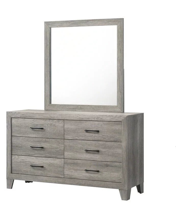 5pc Full Size Platform Bedroom Set Gray J801