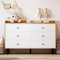 Black 6 Drawer Wood Dresser W50205