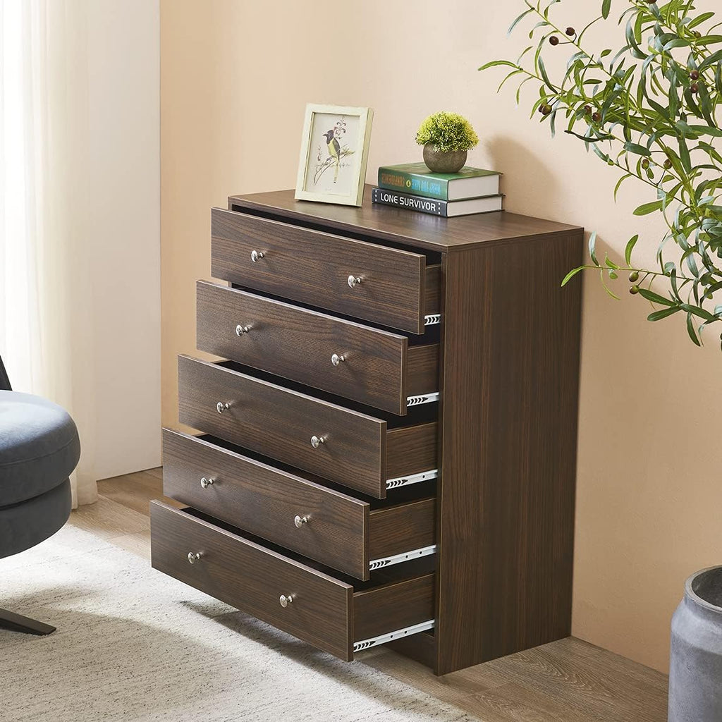 Black 5 Drawer Wood Dresser L393