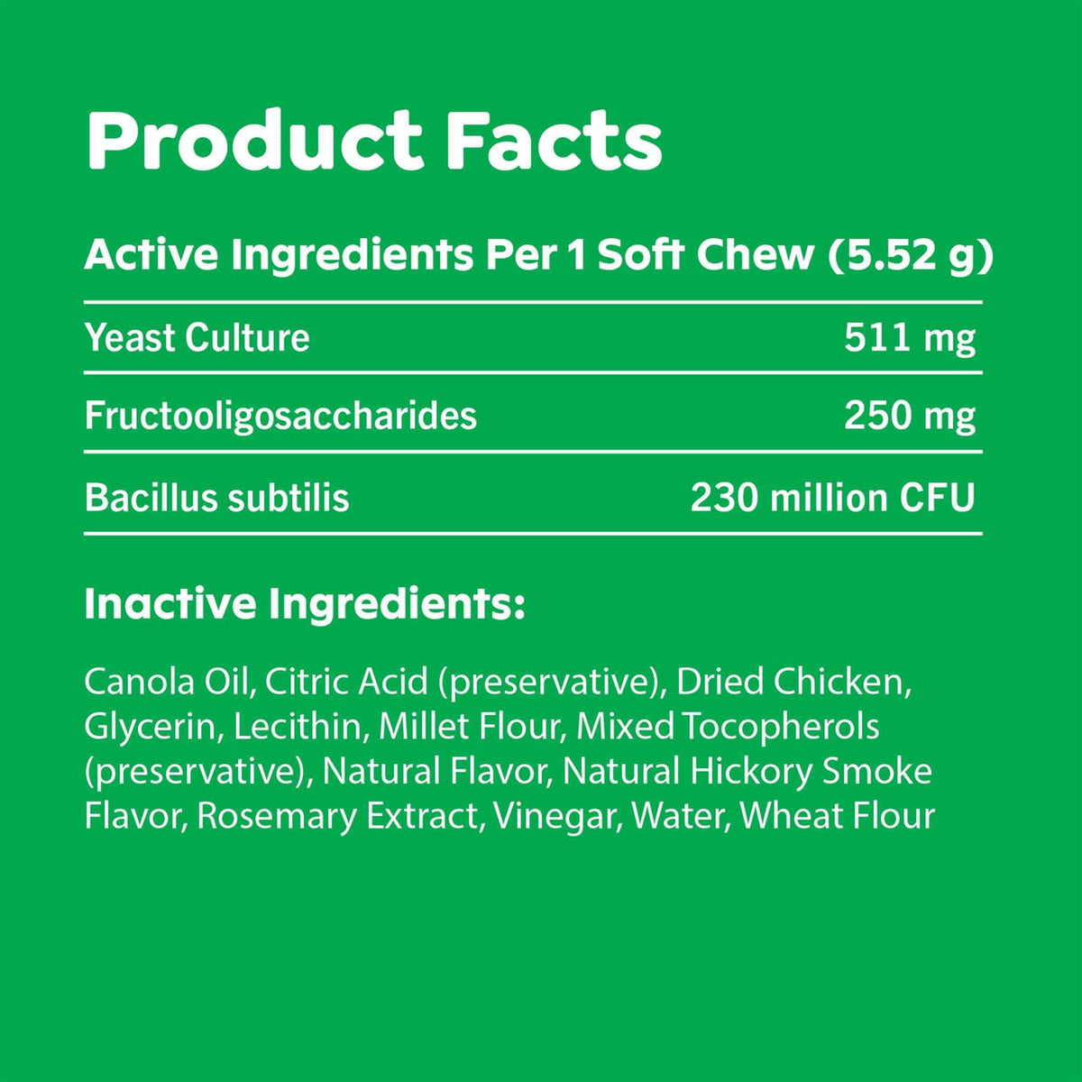 Probiotics Digestive Health Chicken Flavor Dog Supplements G33477