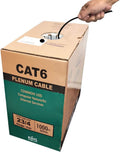 550MHZ CAT6 Plenum Cable 1000ft Blue, 23AWG 4Pair, Solid Network Cable Unshielded Twisted Pair (UTP), Available in Blue, White, Yellow, Gray, Purple, Green & Black (Blue) G297