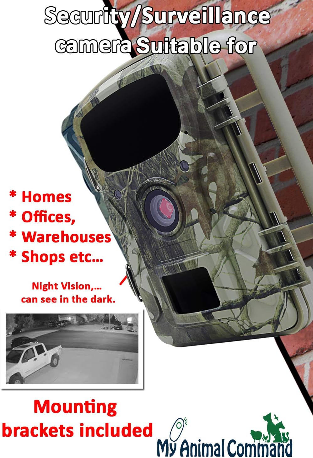 Solar Trail Camera 16MP 1080p Night Vision Motion Activated IP66 Waterproof K16718