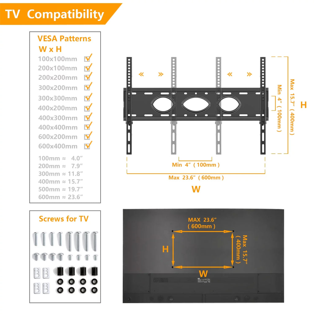 Black Rolling TV Cart for 32 to 65 inch TVs Z687