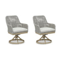 Gray Outdoor Swivel Dining Chair, Set of 2 H186