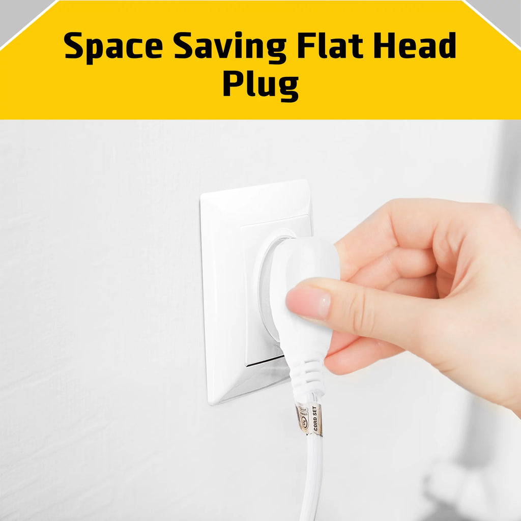 3 Prong Outlet Extension Cord Heavy Duty 25ft White 16 AWG F266