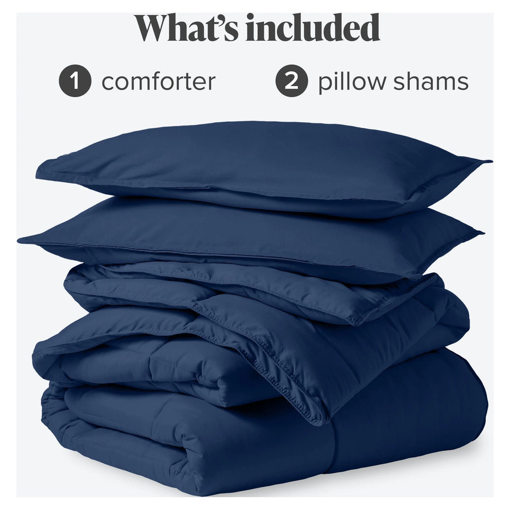 Queen Dark Blue Down Alternative Comforter Set D669