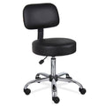 Black Antimicrobial Vinyl Medical Stool with Back B83115