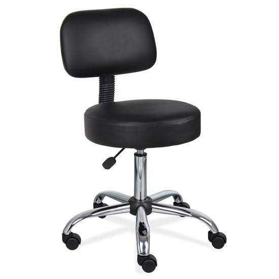Black Antimicrobial Vinyl Medical Stool with Back B83115