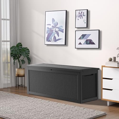 Brown 150GAL Large Capacity Outdoor Deck Box with Lock Hole P10113
