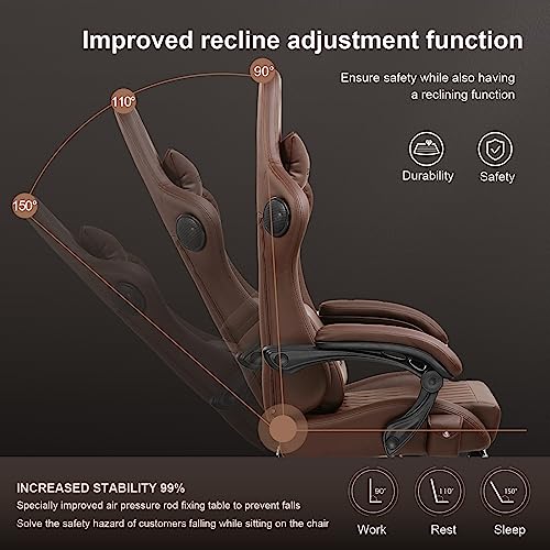 Gaming Chair with Speakers, Footrest, High Back Ergonomic Reclining C603