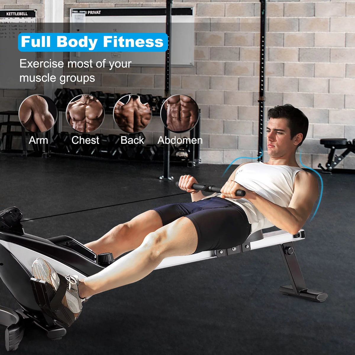 Magnetic Rowing Machine with LCD Display and Adjustable Resistance J98102