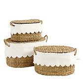 Set of 3 Nesting Baskets with Scalloped Liner B4287
