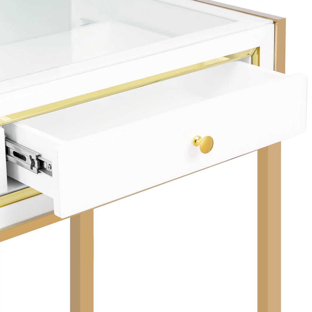White Modern Makeup Vanity Desk with 3 Drawers K8877