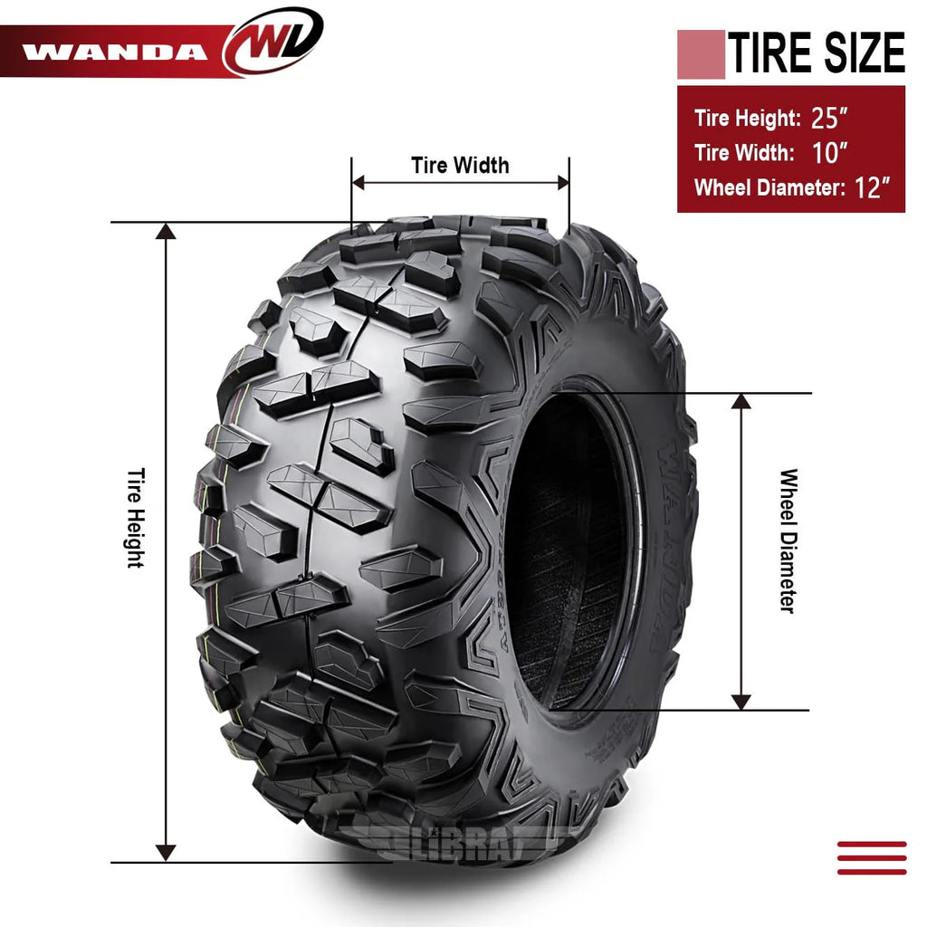 25X10-12 6PR ATV/UTV Tires Set 2 K504939