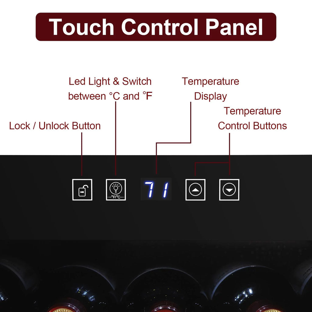 34 Bottle Compressor Wine Fridge, Black U64135