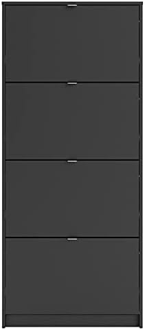 Black 4 Drawer Shoe Cabinet L631