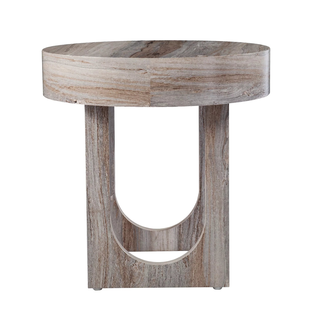 Round Faux Marble End Table E8540