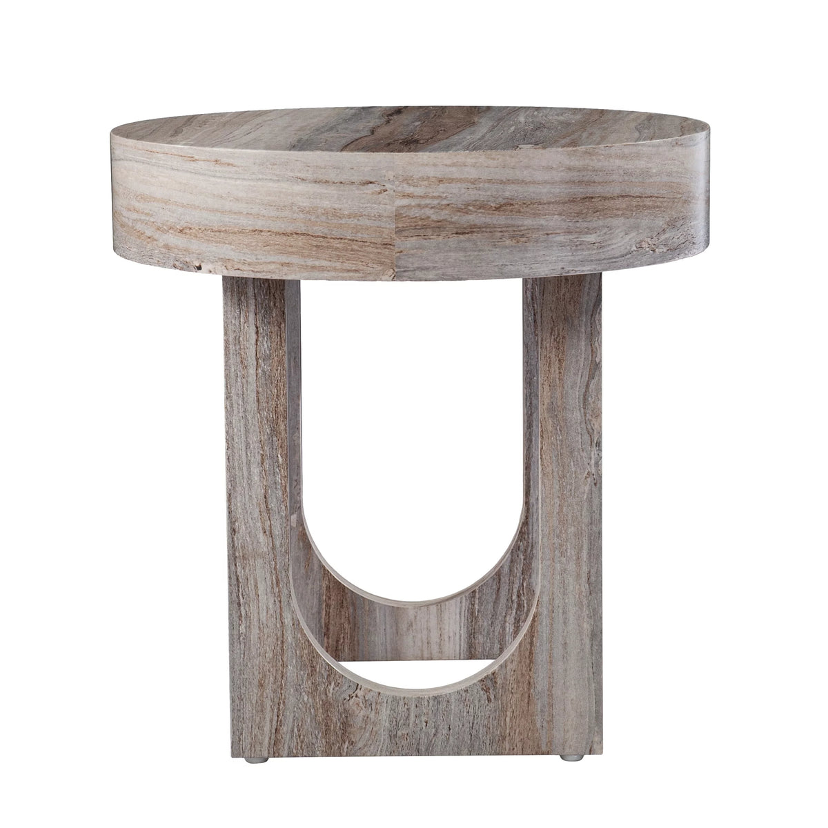Round Faux Marble End Table E8540