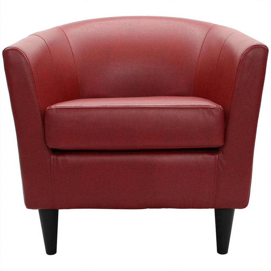 Red Faux Leather Club Chair W842
