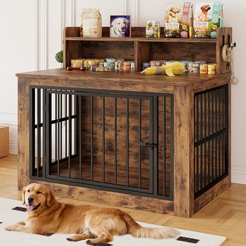 Extra Large Wooden Dog Crate with Storage D684