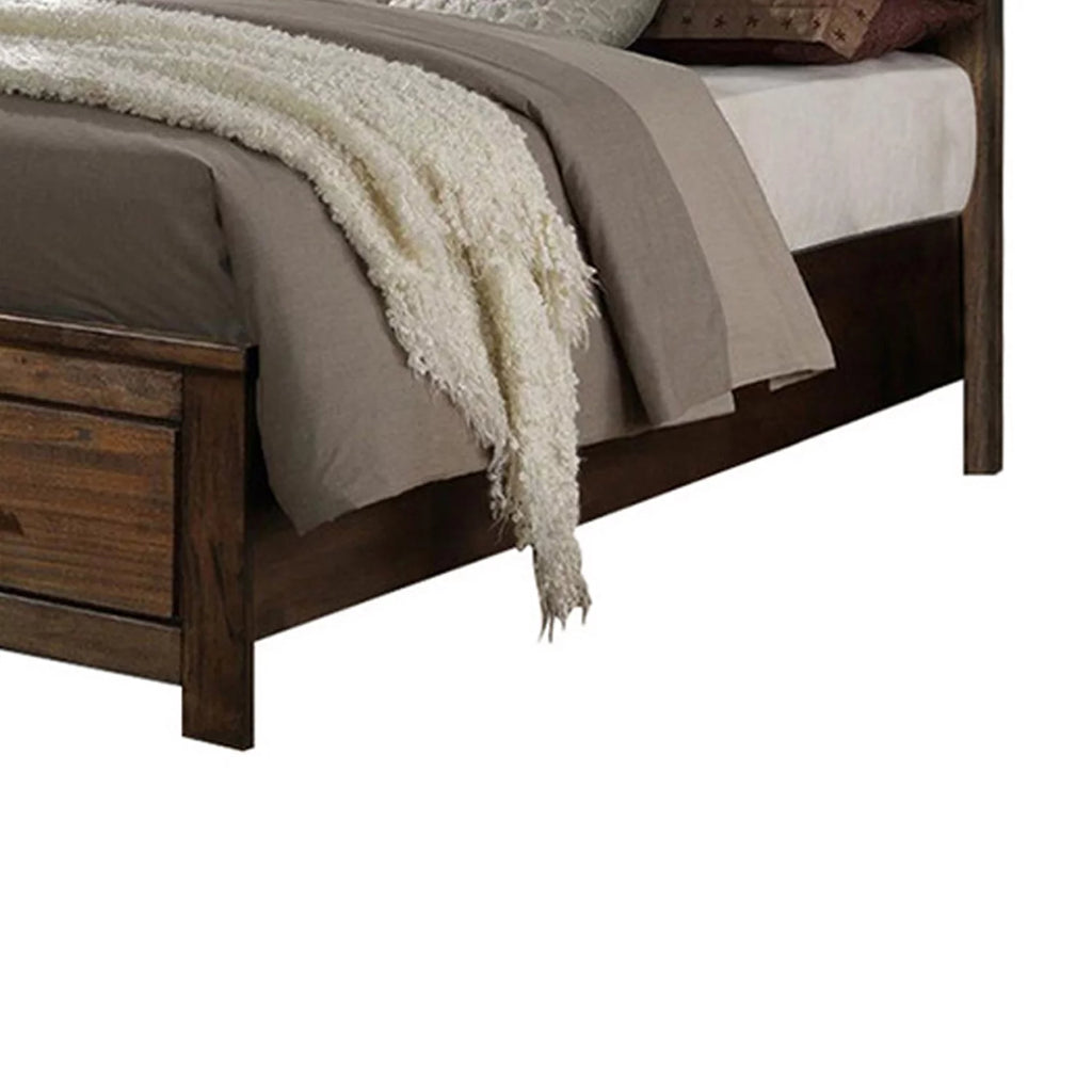 Wooden Queen Size Bed with Storage Drawers N4297
