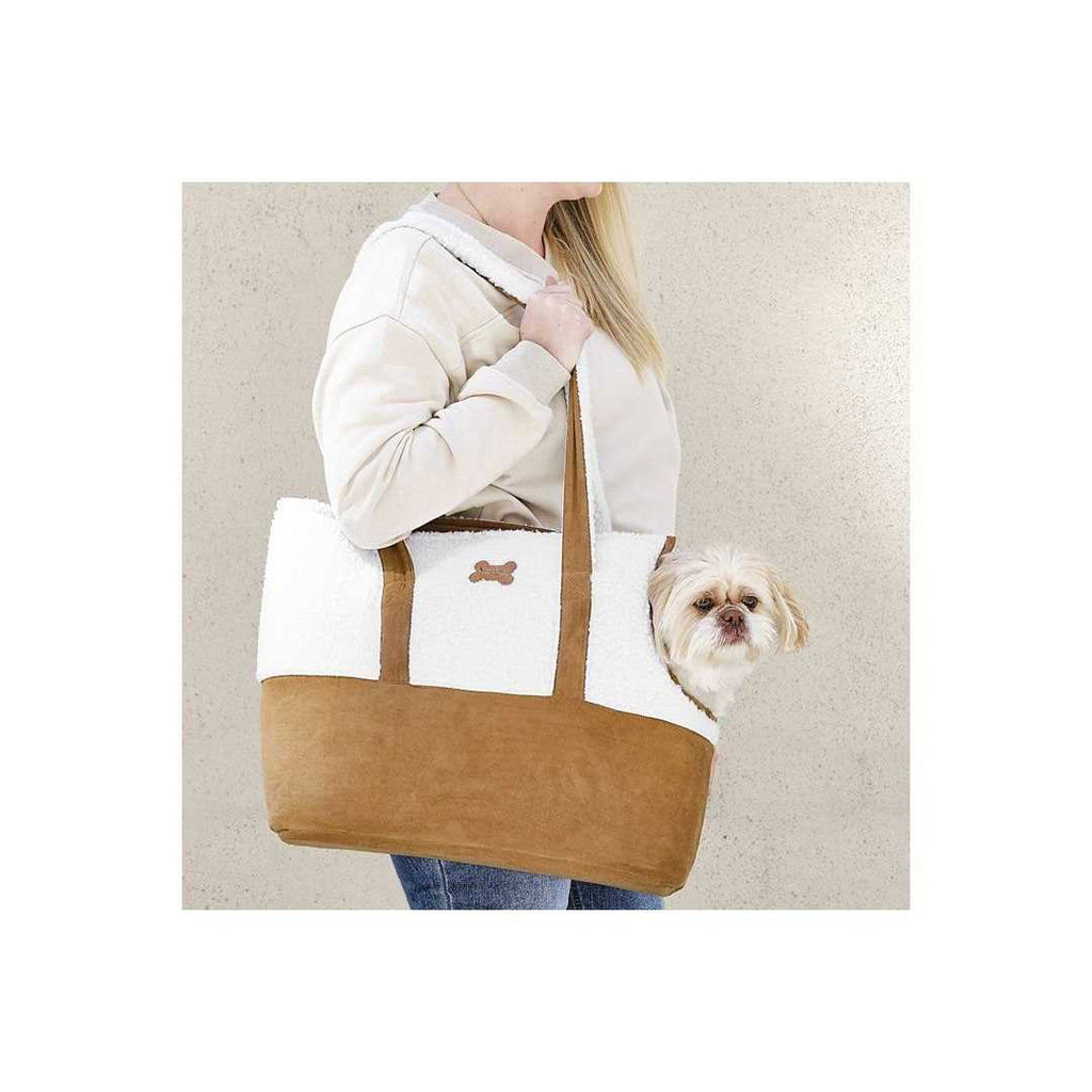 Faux Suede & Sherpa Pet Carrier U65311