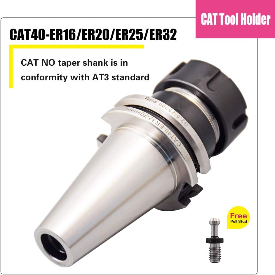 CAT40 ER32 70mm Tool Holder with Pull Studs and Collet Chuck Q57700
