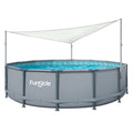 Triangular White Above Ground Swimming Pool Canopy W406849