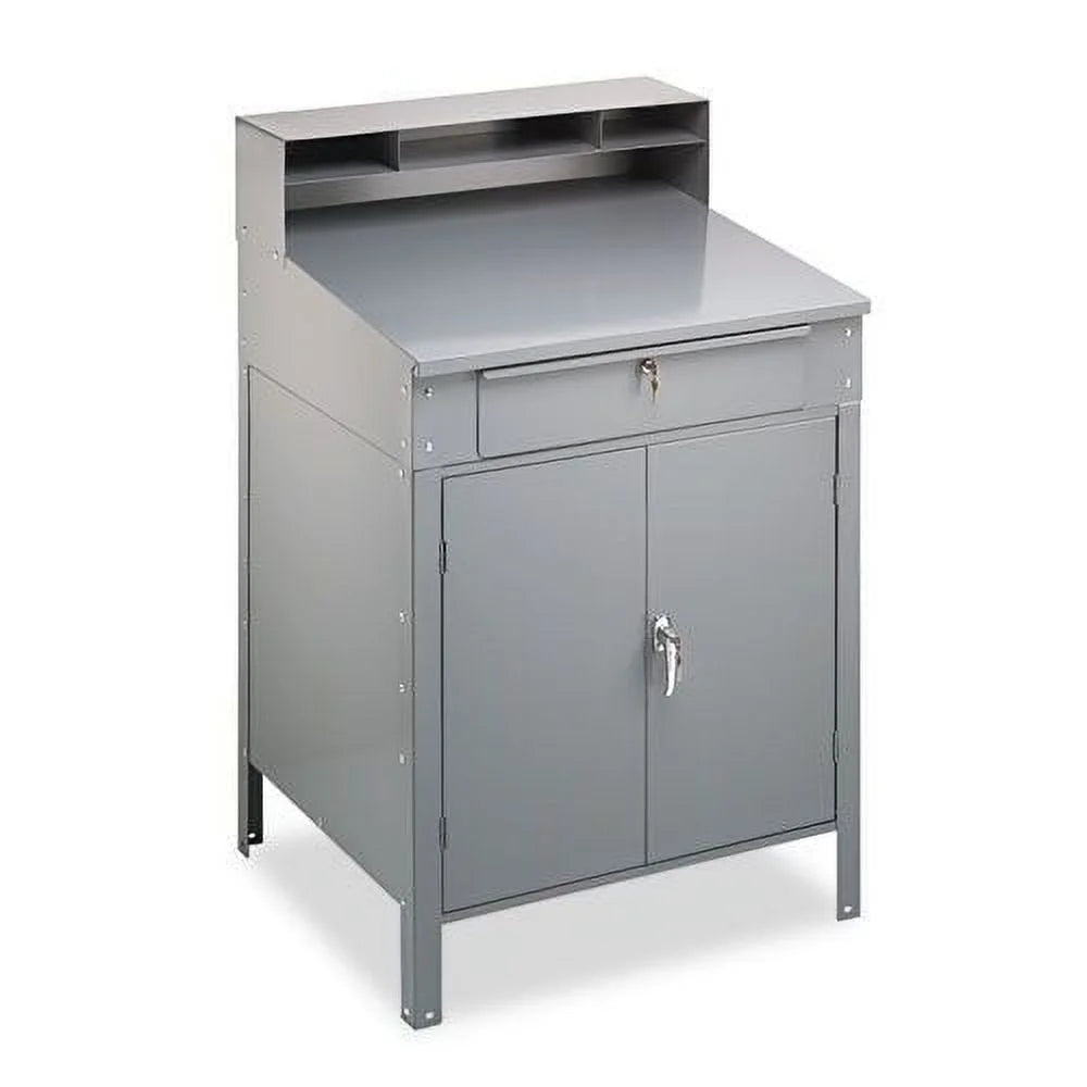 Steel Shop Desk, 36w x 30d x 53-3/4h, Medium Gray S55490