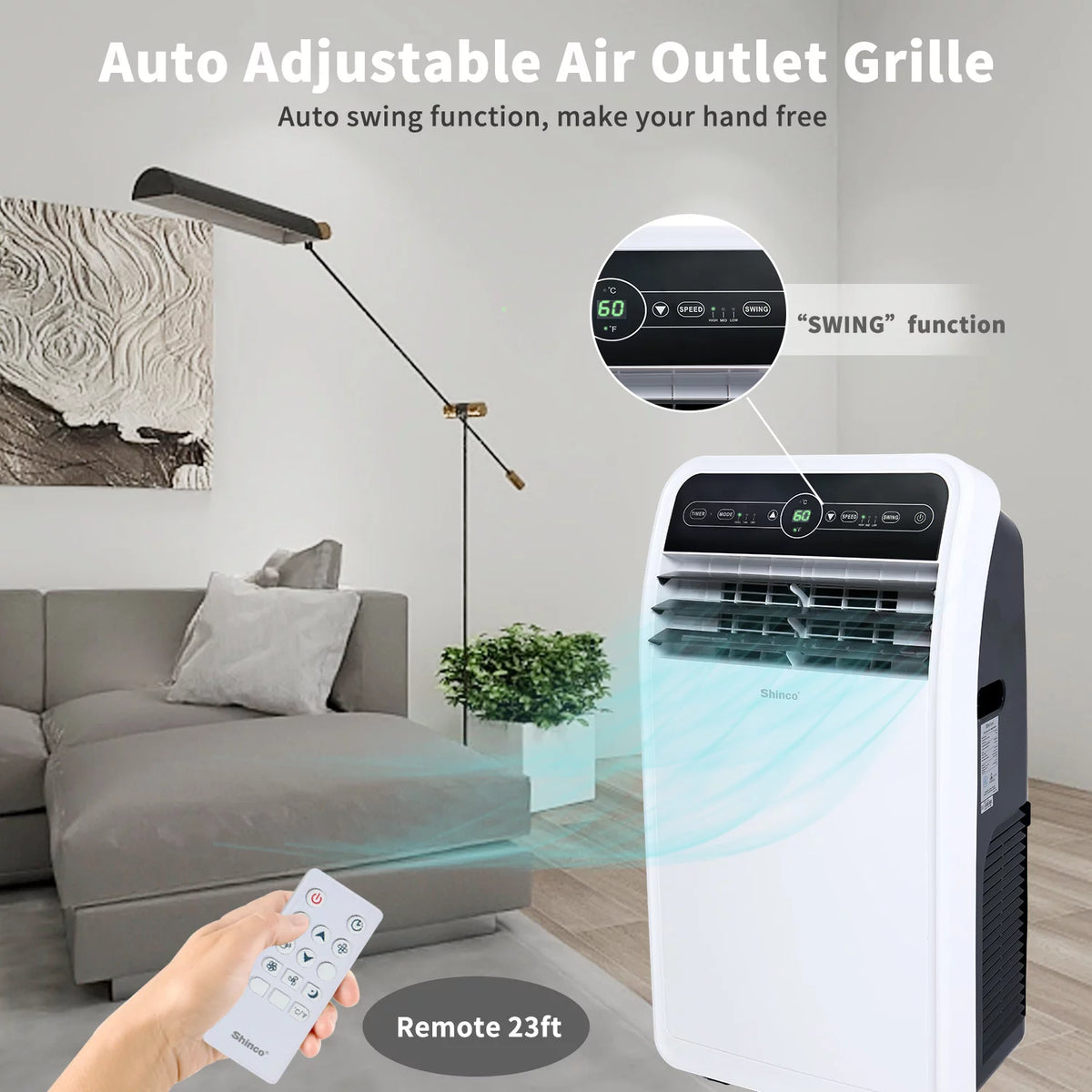 7800BTU 3 in 1 Portable Air Conditioner with Remote Control H625