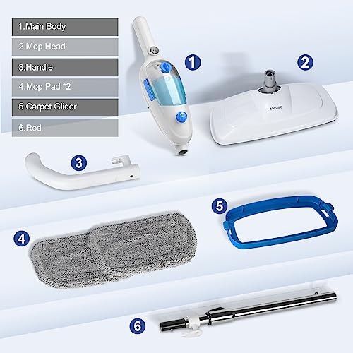 Lightweight Steam Mop with Adjustable Steam Modes and 2 Washable Pads N34248