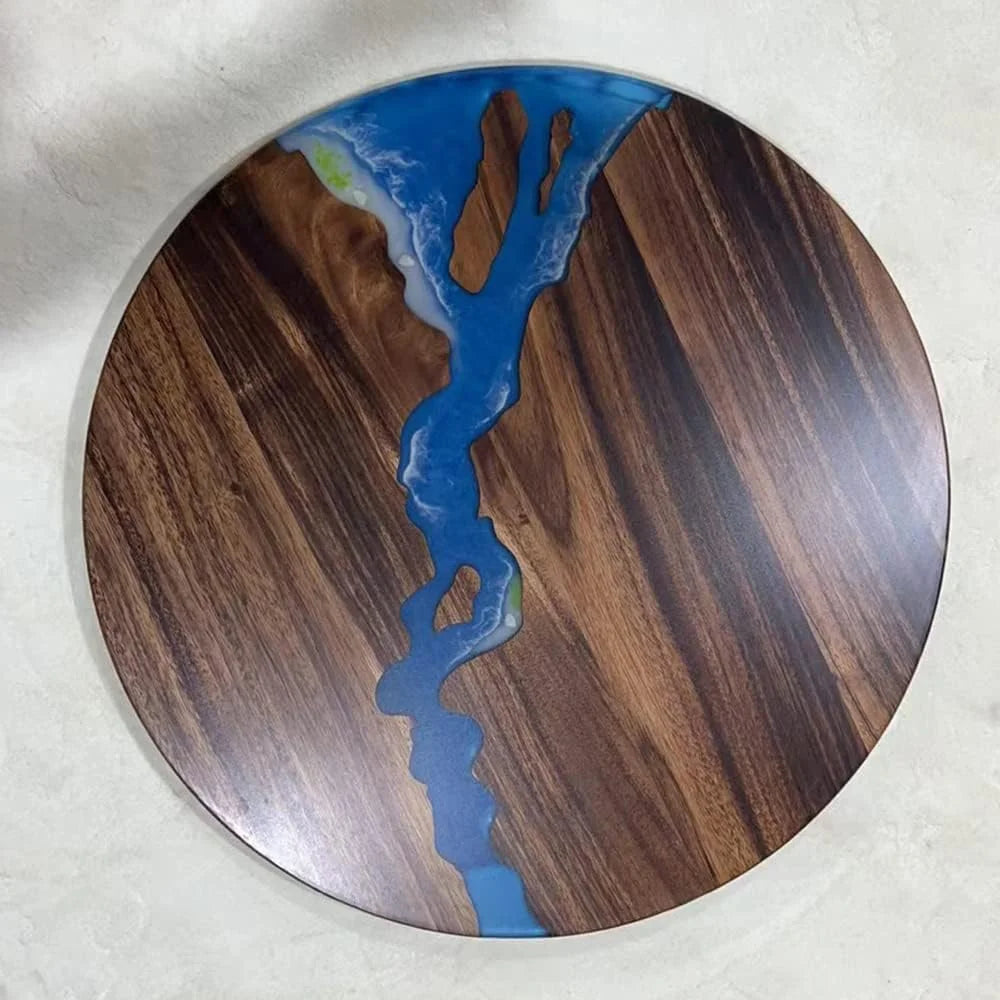 Round Teak Wood Resin Coffee Table E56318