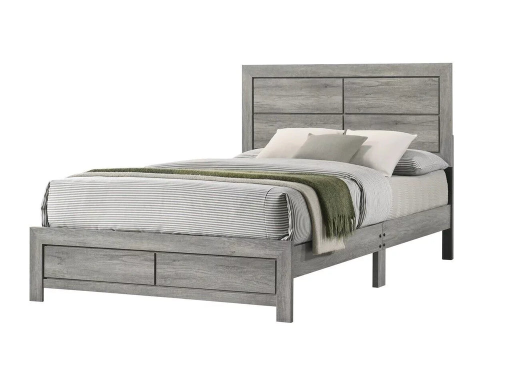 5pc Full Size Platform Bedroom Set Gray J801