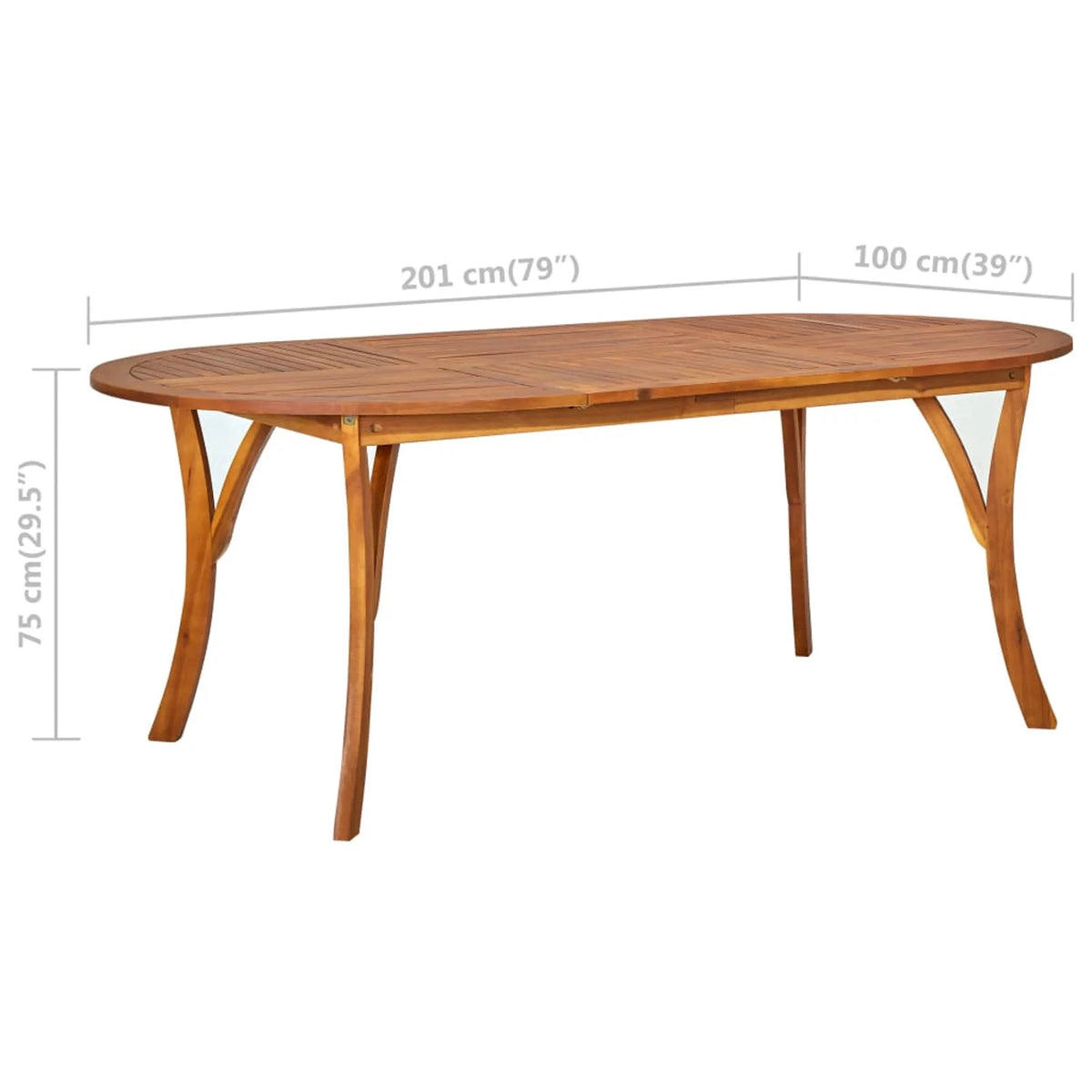 Acacia Wood Oval Outdoor Dining Table N33393